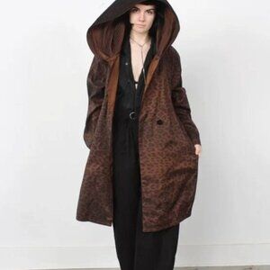 Mycra Pac Donatella Reversible Copper Leopard print hood Raincoat S/M NWOT
